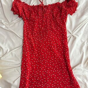 SHEIN Red Floral Mini Dress